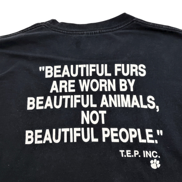 Vintage Splendid China Snow Tiger Anti Animal Cruelty Shirt Large 90s - Picture 5 of 6